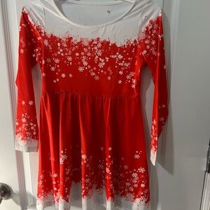 Red and White Snowflake Dress
